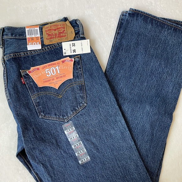Nwt Levis 5s 36x32 Mid Wash Dad Jeans 